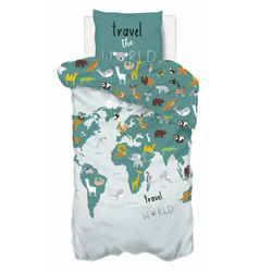 Lenjerie de pat pentru copii 140 x 200 cm, cu doua fete, din bumbac