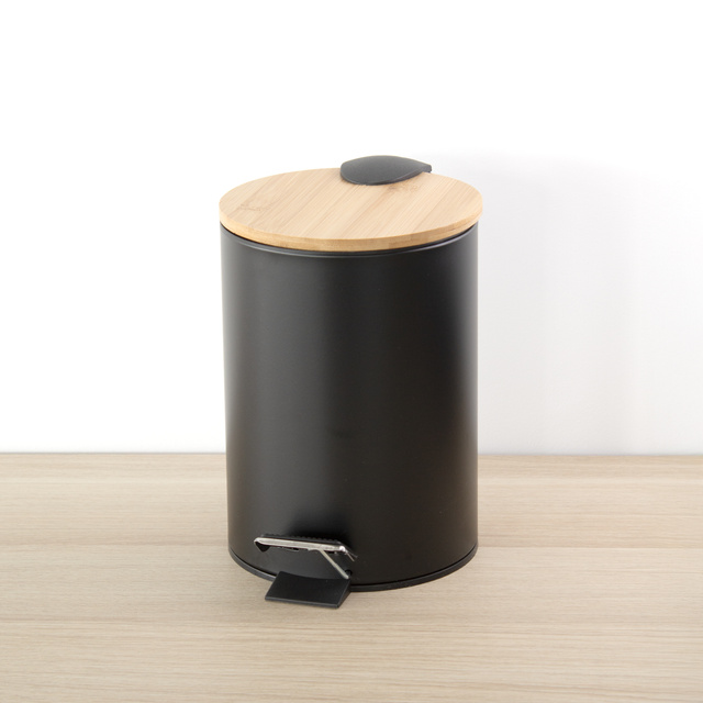 Coș de baie ZETRU, 3 l, cu capac din bambus