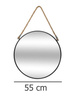 Oglindă decorativă, suspendată, rotundă, Ø 55 cm, neagră