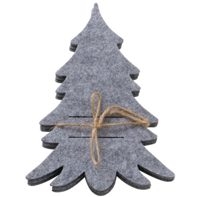 Buzunar din fetru pentru tacâmuri FILZY în formă de brad.