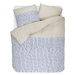 Set de lenjerie din bumbac satinat cu modele în culorile albastru și bej, 200 x 220 cm, Esprit