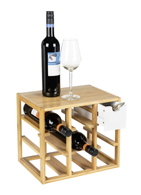 Raft pentru vinuri din bambus FINJA, culoare naturală, Wenko