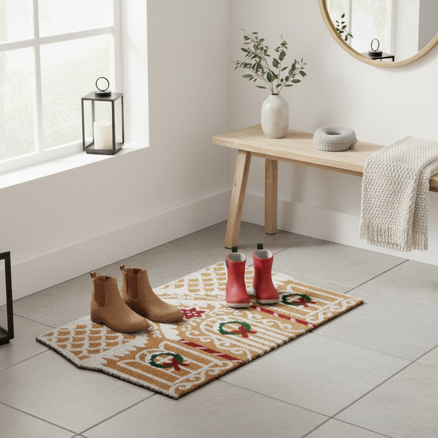 Covoare în formă de căsuță din turtă dulce, fibră de cocos, 59x39 cm, model 2