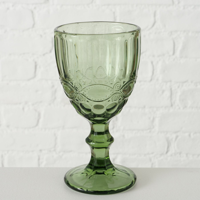 Potir cu decor, verde, AURORA, 300 ml