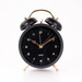 Ceas de masa cu alarma si limbii aurii, negru, 10 x 5,5 x 13,5 cm
