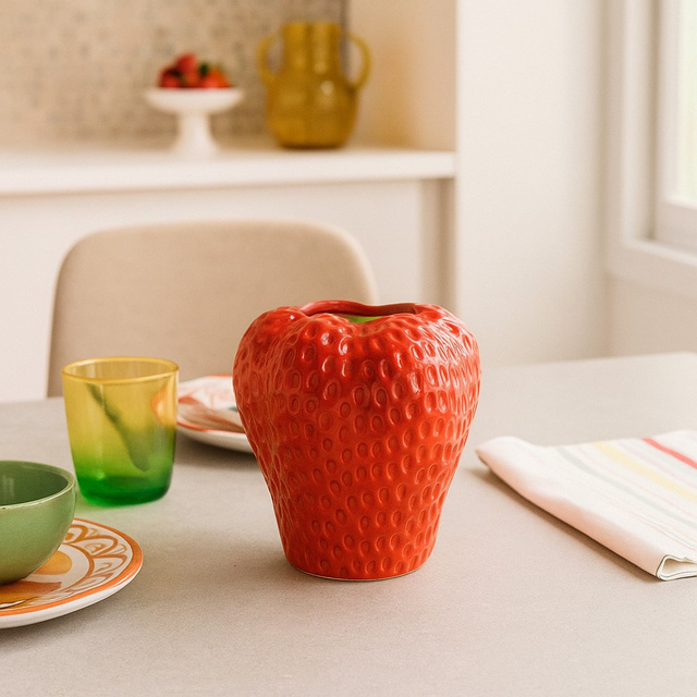 Vază ceramică „căpșună” MUZ, 16 cm