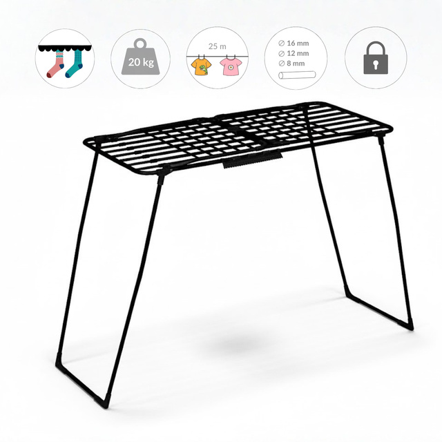 Uscător telescopic pentru rufe cu brațe extensibile, 200-260 cm, SVARTO