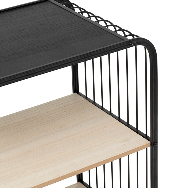 Raft mobil NOIR, 3 niveluri, metal, 43,3 x 28 x 74 cm