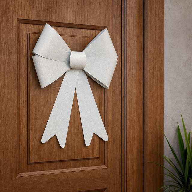 Fundita decorativa cu sclipici, gri, 30 x 19 cm