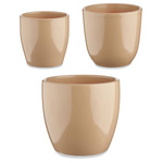 Set ghivece rotunde din ceramica, baza conica, 3 bucati