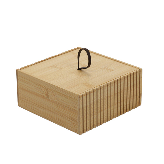 Organizator baie din bambus, 15 x 15 x 7 cm