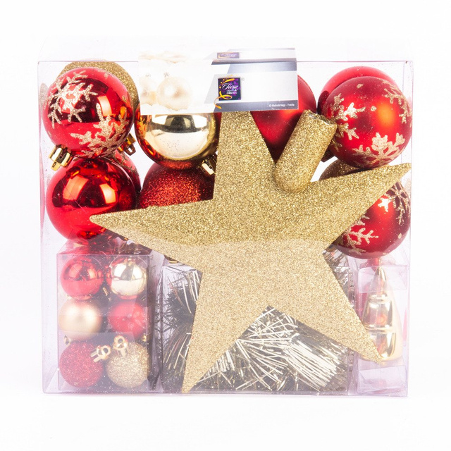 Set 44 globuri pentru brad + stea