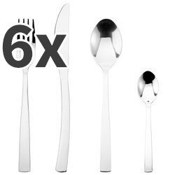 Set de tacâmuri pentru 6 persoane OLYMPE, din oțel inoxidabil