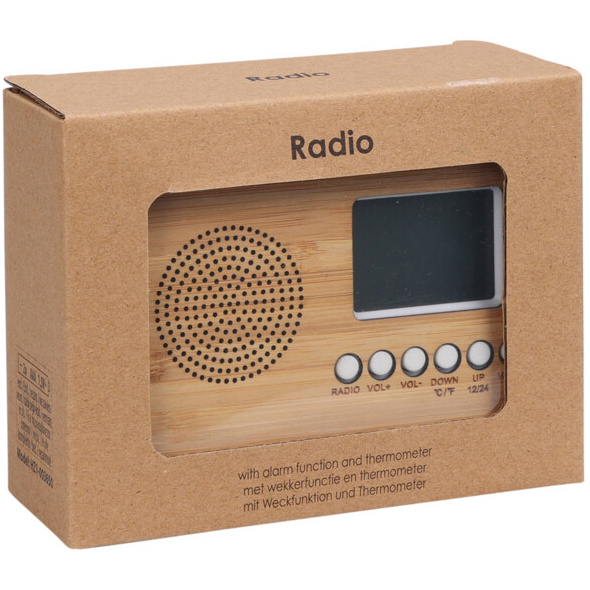 Ceas deşteptător cu radio şi termometru, cu baterie