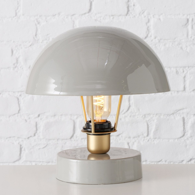 Lampa de masa metalica Clover, abajur gri, Ø 25 cm