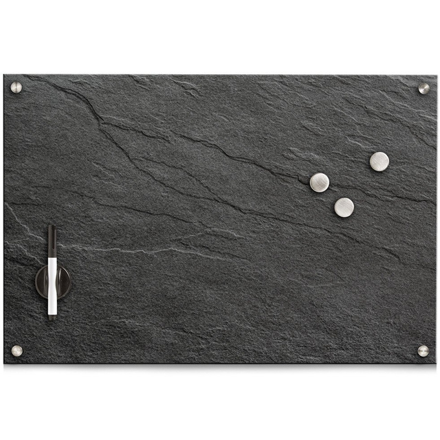 Tabla magnetică cu suprafață de sticlă, cu ștergere uscată acoperită cu sticlă magnetică, produs ușor de instalat, 40x60, ZELLER