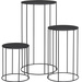 Suporturi rotunde din metal pentru flori în stil loft LOCUS, set de 3 suporturi pentru plante