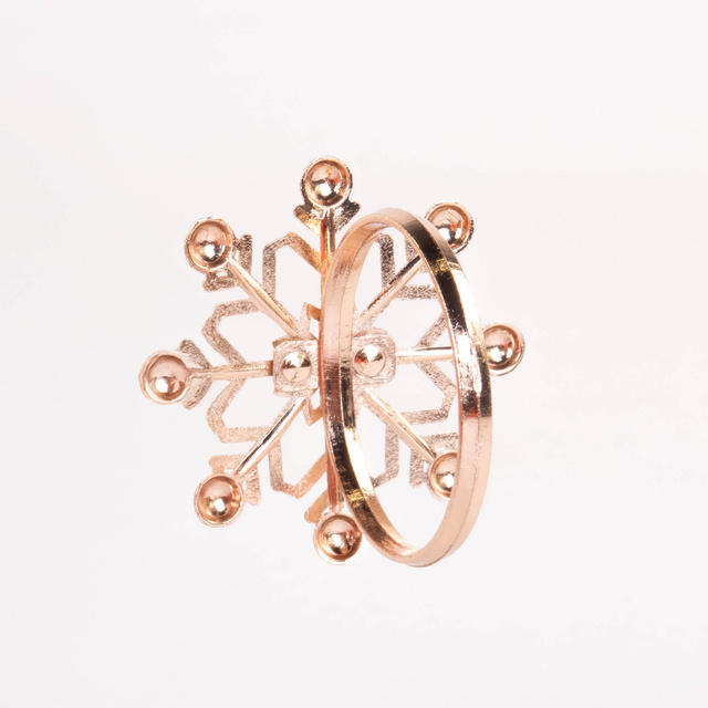 Ineluri aurii pentru șervețele cu motiv sărbătoresc, 4 buc.