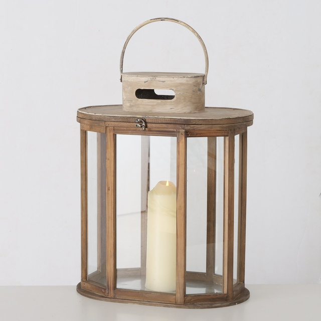 Set 2 felinare  din lemn Laurie