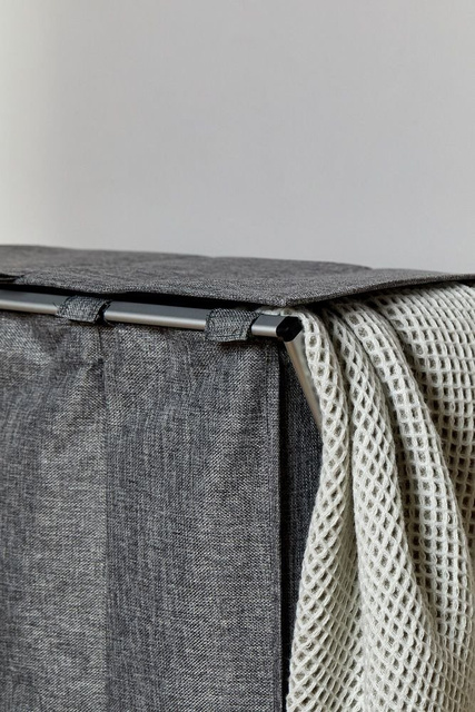 Coș pentru rufe TRIO TOP, gri, 3 compartimente, WENKO