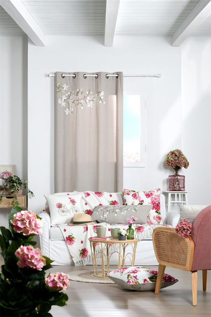 Pătură din bumbac cu model floral 125 x 150 cm