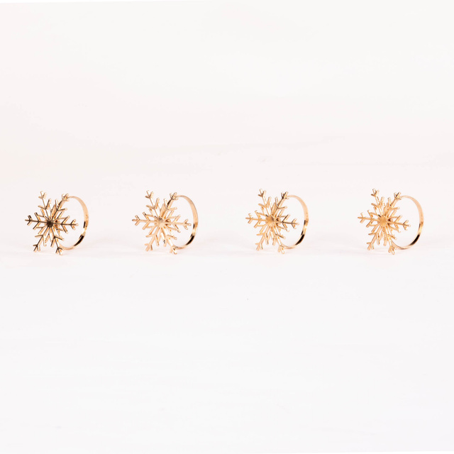 Ineluri aurii pentru șervețele cu motiv sărbătoresc, 4 buc.