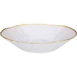 Farfurie adâncă din sticlă cu margine aurie DATURA, 20 cm