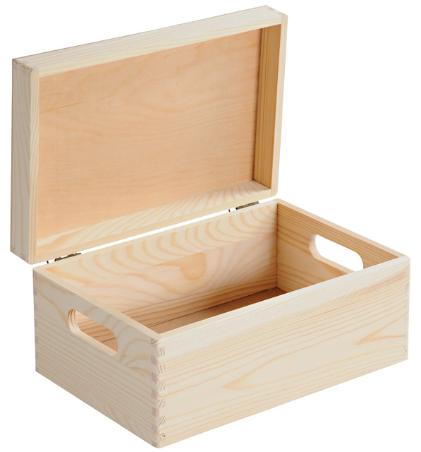 Cutie din lemn cu mânere și capac, 29 x 19 cm, Kesper