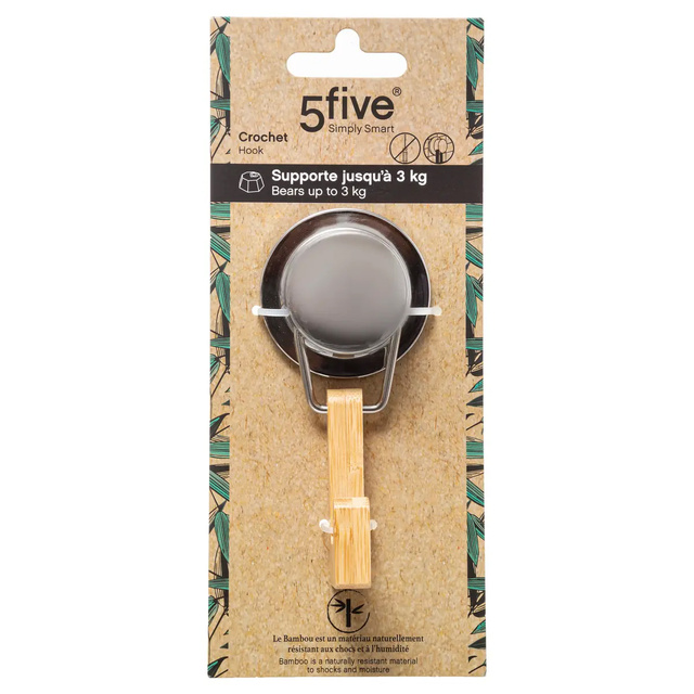 Umeraș pentru baie cu ventuză VENTERA, bambus