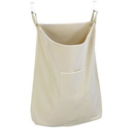 Sac din bumbac pentru haine de spălat, geantă KANGUR pentru suspendare pe ușă - 65 l, WENKO, bej