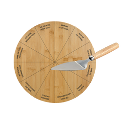 Blat de servire cu caneluri si spatula, Ø 35 cm