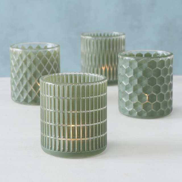 Sfeșnic mozaic Dustin, 8 cm, verde deschis