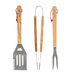 Set pentru gratar, 3 ustensile cu manere din lemn