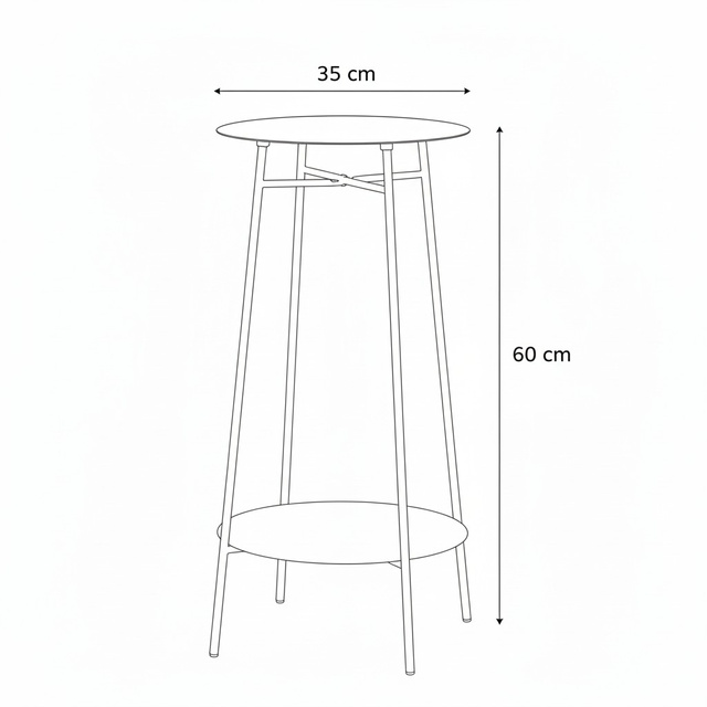 Măsuță de colț înaltă RENI, Ø 35 x 60 cm