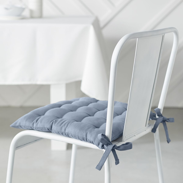 Perna din bumbac pentru scaunul de bucătărie COMFORT, legată, 38 x 38 cm, albastru deschis