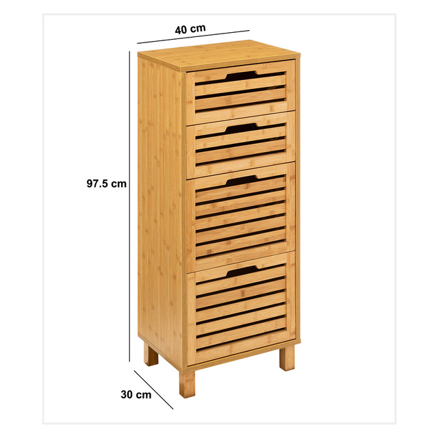 Dulap de baie înalt, SICELA, cu 4 sertare, 40 x 30 x 97,5 cm