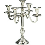 Candelabru cu cinci brațe, argintiu, 30 cm, model 1