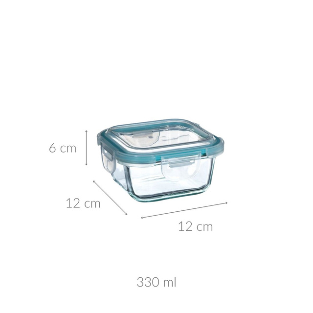 Recipient alimentar din sticla cu capac, 330 ml