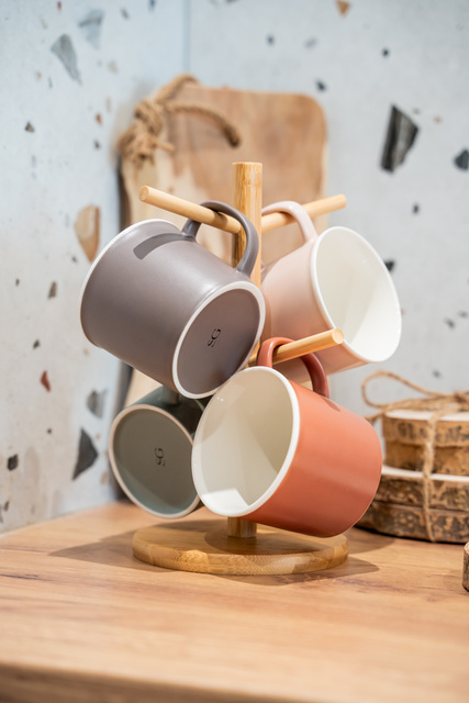 Cesti pentru bautura calda NATURE, pe suport, 380 ml