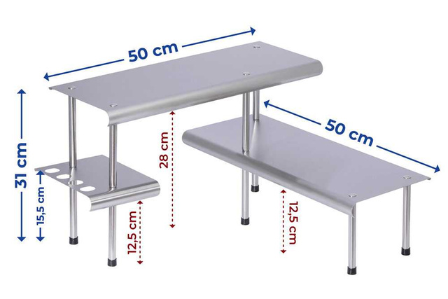 Raft de colț pentru bucătărie Massivo TRIO, 2 niveluri