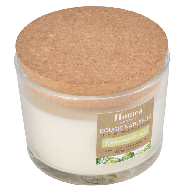 Lumânare de soia într-un vas cu capac de plută ECO