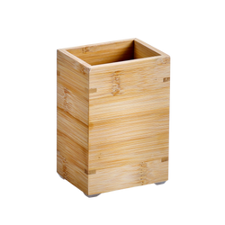 Pahar pentru periuțe de dinți din bambus, 8 x 6 x 12 cm