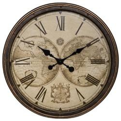 Ceas de perete cu harta lumii TOMY, Ø 51 cm, maro