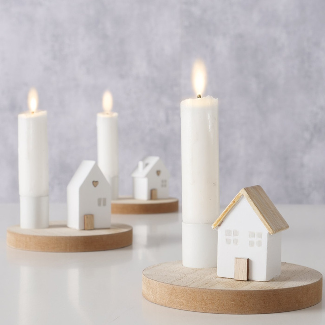 Candelabru cu căsuță pe suport DOMICIL, înălțime 6,5 cm