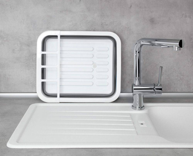 Uscător de vase pliabil, suport pentru vase, pliabil, WENKO, gri