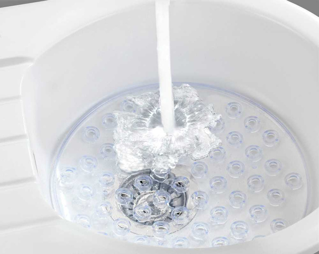 Covoras rotund pentru chiuvetă Kristal WENKO, protecție transparentă reduce stropirea cu apă