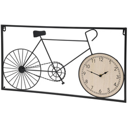 Decorațiune de perete metalică bicicletă retro și ceas, 60 x 32 x 5 cm