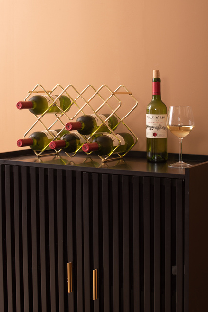 Suport de vin metalic DIAMONDS, 40,5 x 27,5 x 15,5 cm