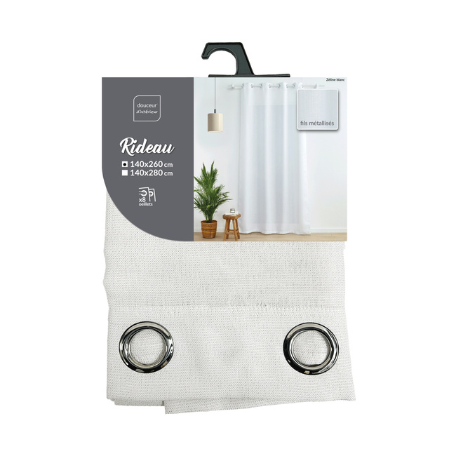 Perdea cu fir metalic in tesatura ZELINE, 140 x 260 cm