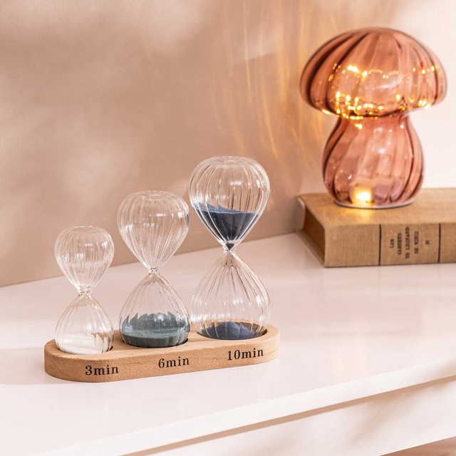 Set trei clepsidre decorative SABI, inaltime 15 cm